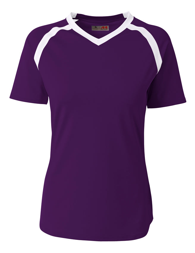 Purple/white A4 A4 Ace Short Sleeve Volleyball Jersey