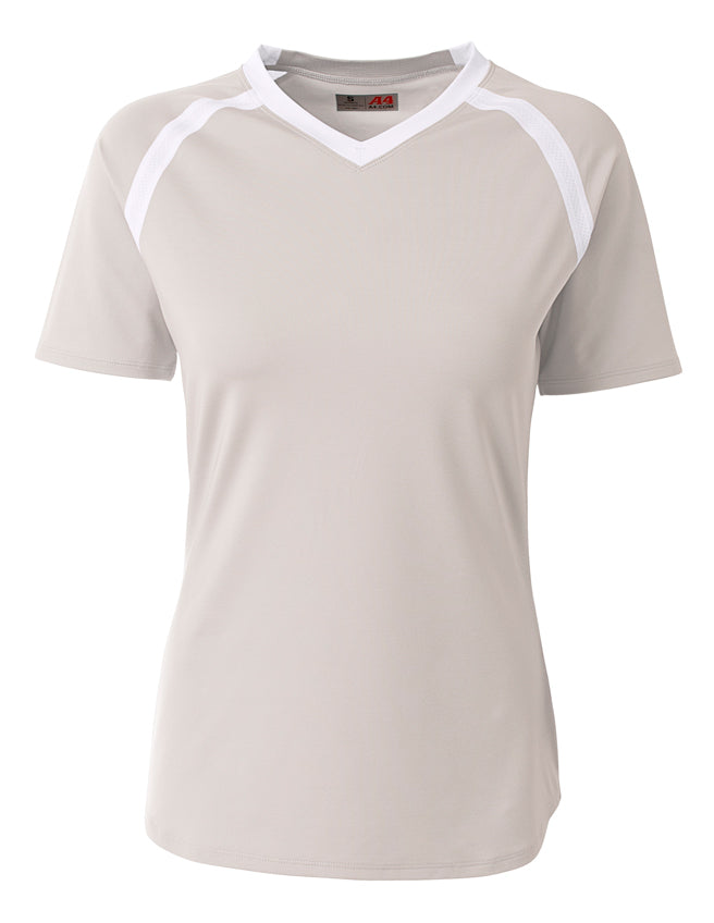 Silver/white A4 A4 Ace Short Sleeve Volleyball Jersey