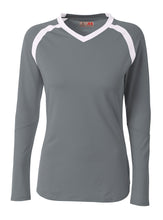Graphite/white A4 A4 Ace Long Sleeve Volleyball Jersey