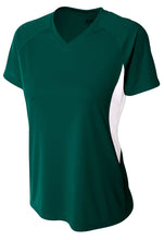 Forest/white A4 Color Block Performance V-neck