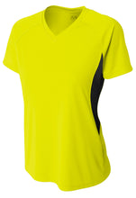 Safety Yellow/black A4 Color Block Performance V-neck
