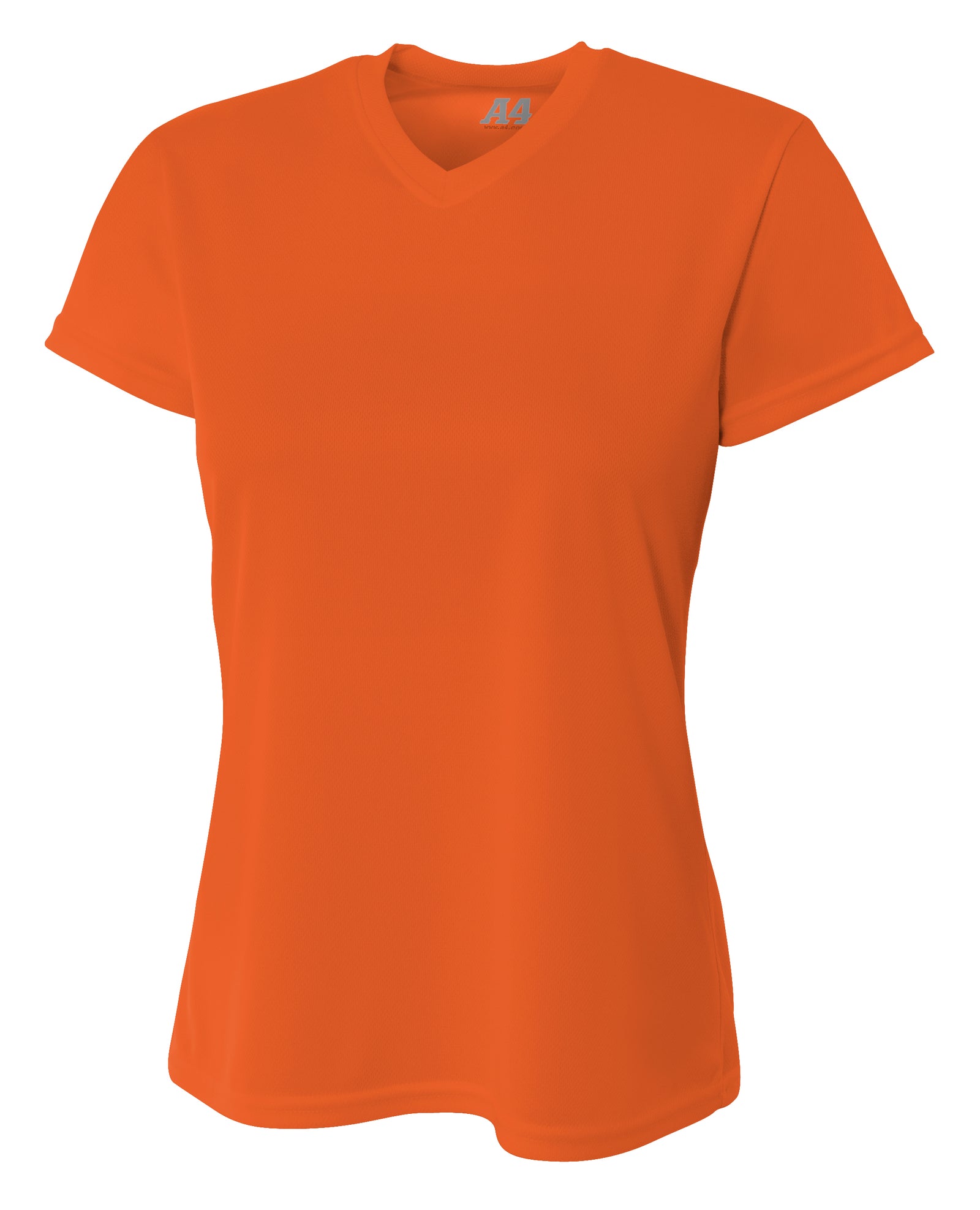 Athletic Orange A4 Short Sleeve V-neck Bird's Eye Mesh Tee