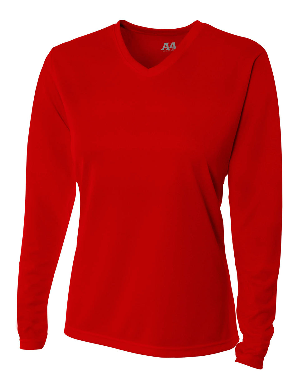 Scarlet A4 Long Sleeve V-neck Bird's Eye Mesh Tee