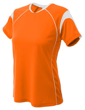 Orange/white A4 Color Block Pullover Top