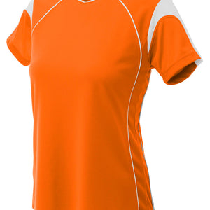 Orange/white A4 Color Block Pullover Top