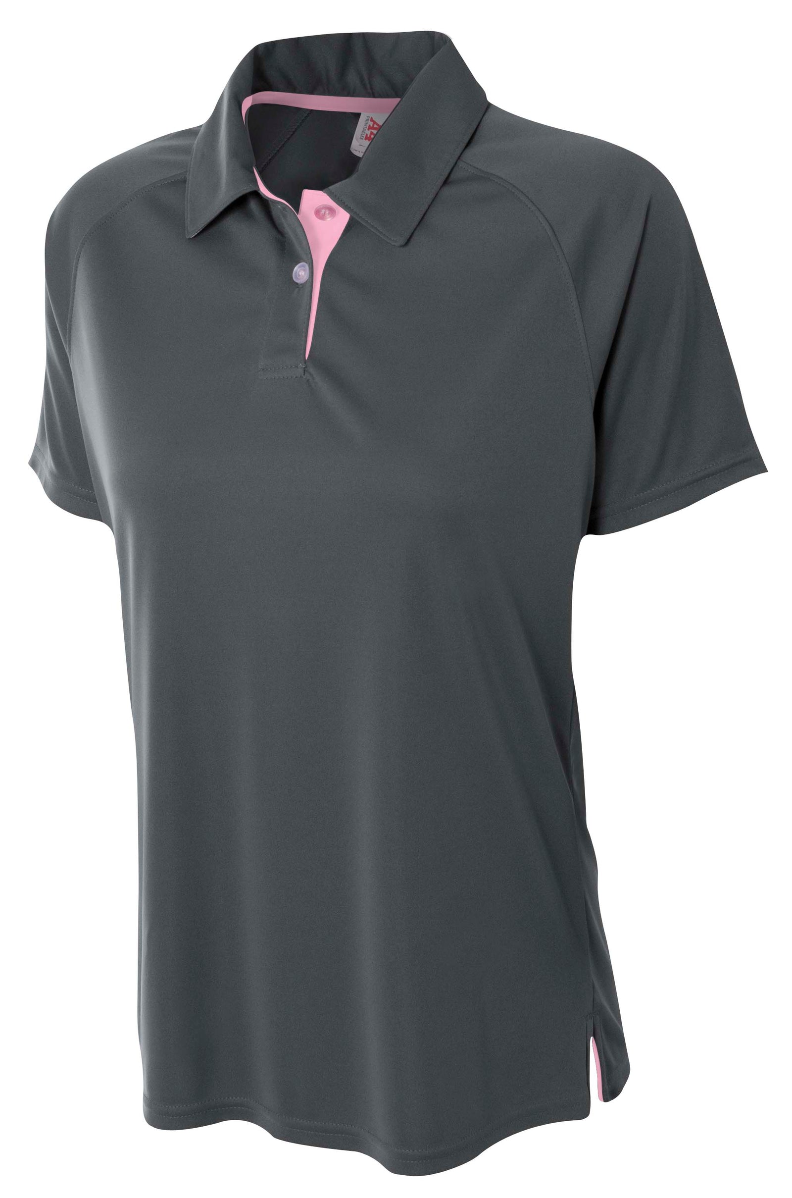Graphite/pink A4 Contrast Polo
