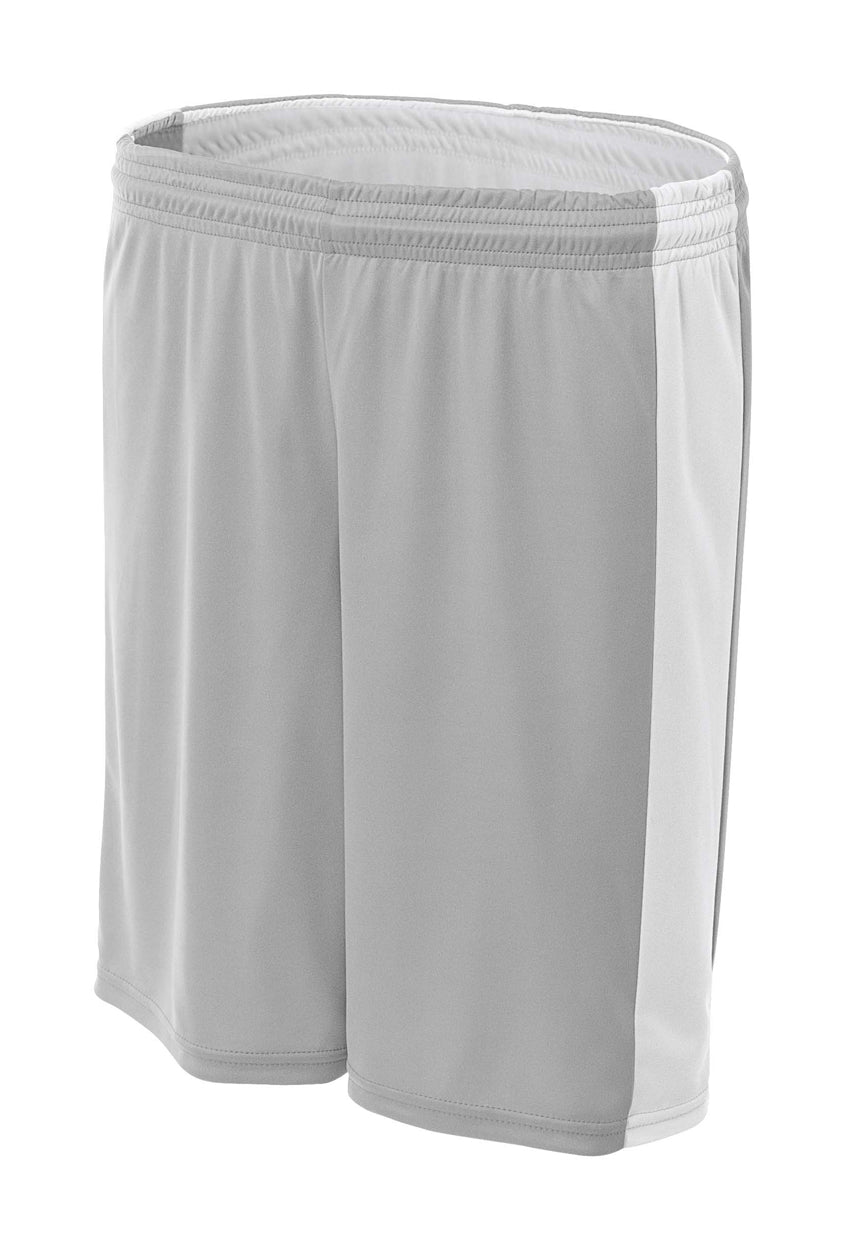 Silver/white A4 8" Reversible Moisture Management Short