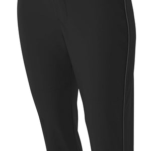 Black A4 Softball Pant With Piping