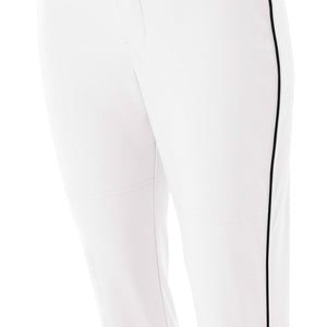 White/black A4 Softball Pant With Piping